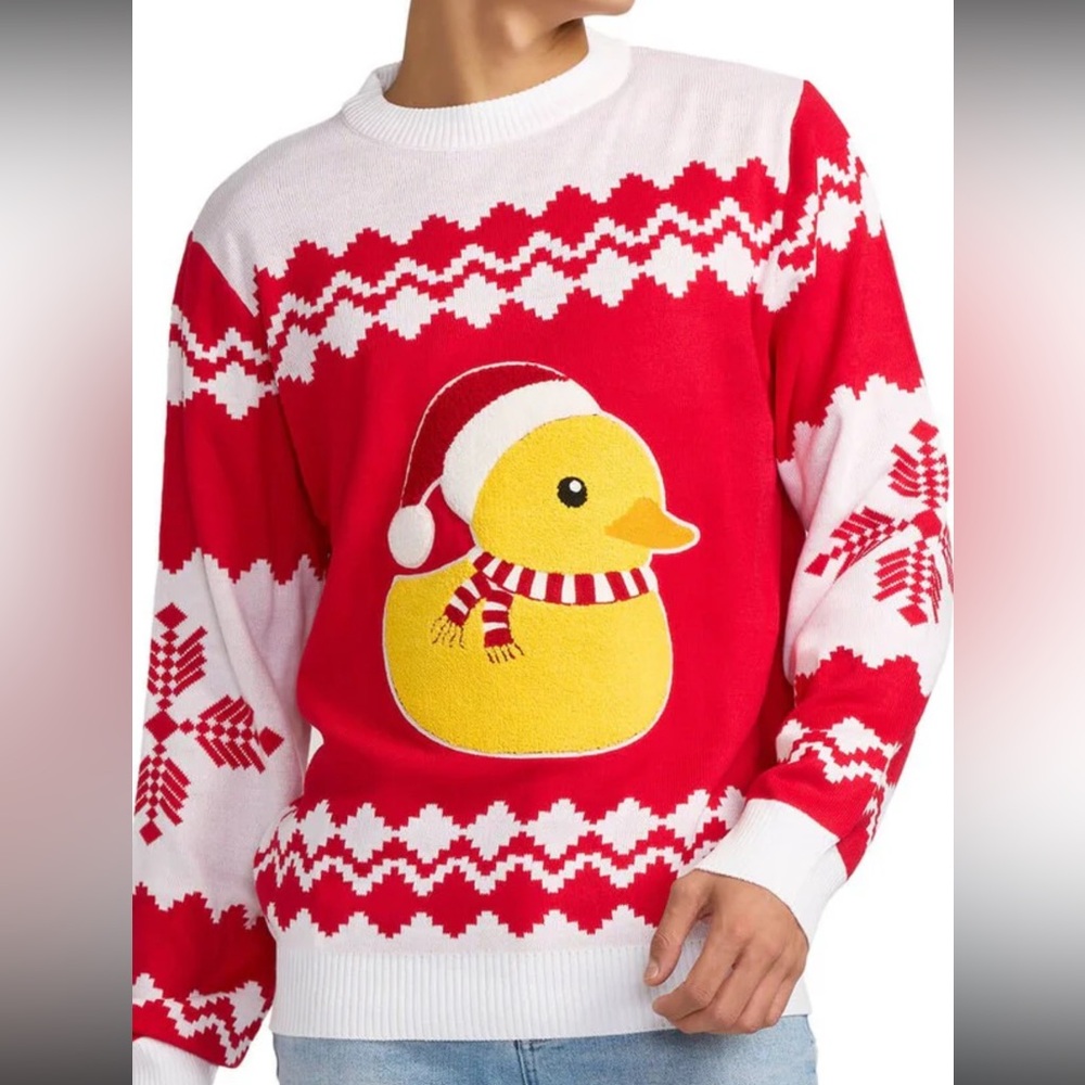 NWT Men’s Tipsy Elves Red Santa 🎅🏼 Festive Duck 🦆 Sweater Size 3XL